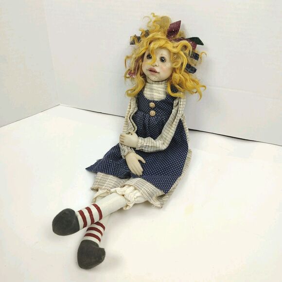 OOAK 1999 “Mary Sunshine” by Dianne Adam – Signed Handmade Folk Art Doll 22" - Picture 2 of 14